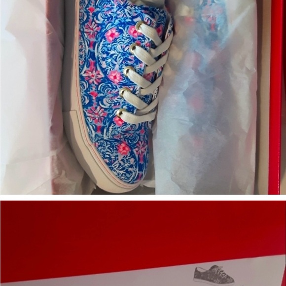 Lilly Pulitzer Abigail Sneakers Size 9M Blue Peri like New In Box - Picture 5 of 5